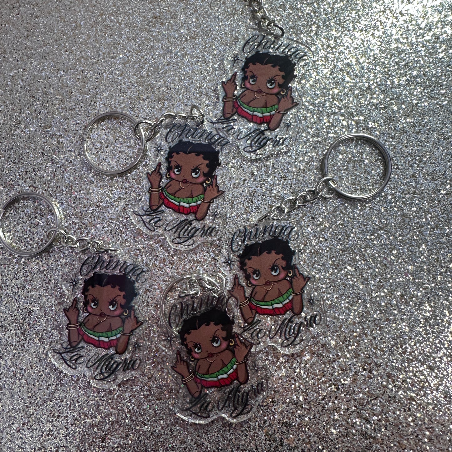 Chinga La Migra Betty Keychain