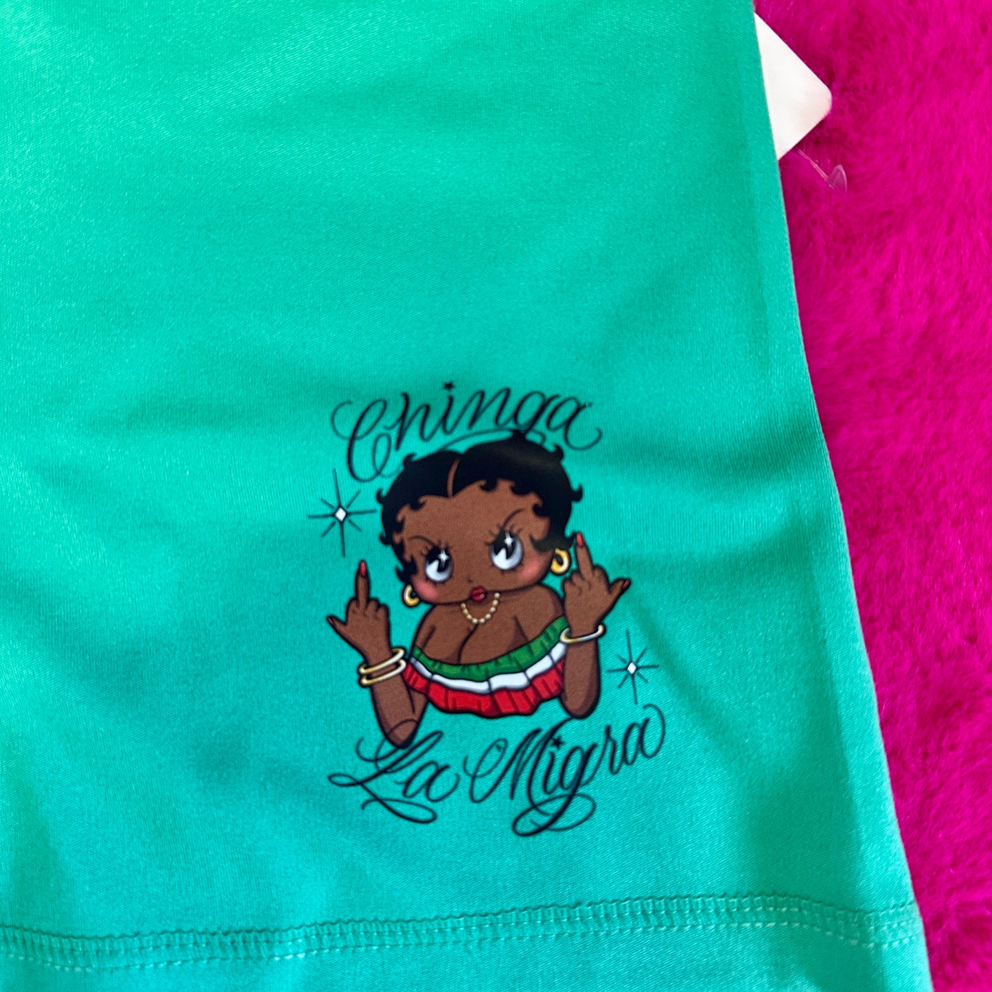 Green Chinga La Migra Shorts