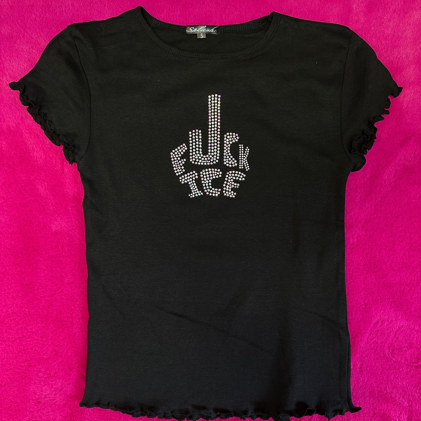 Rhinestone Fuck Ice Baby Tee