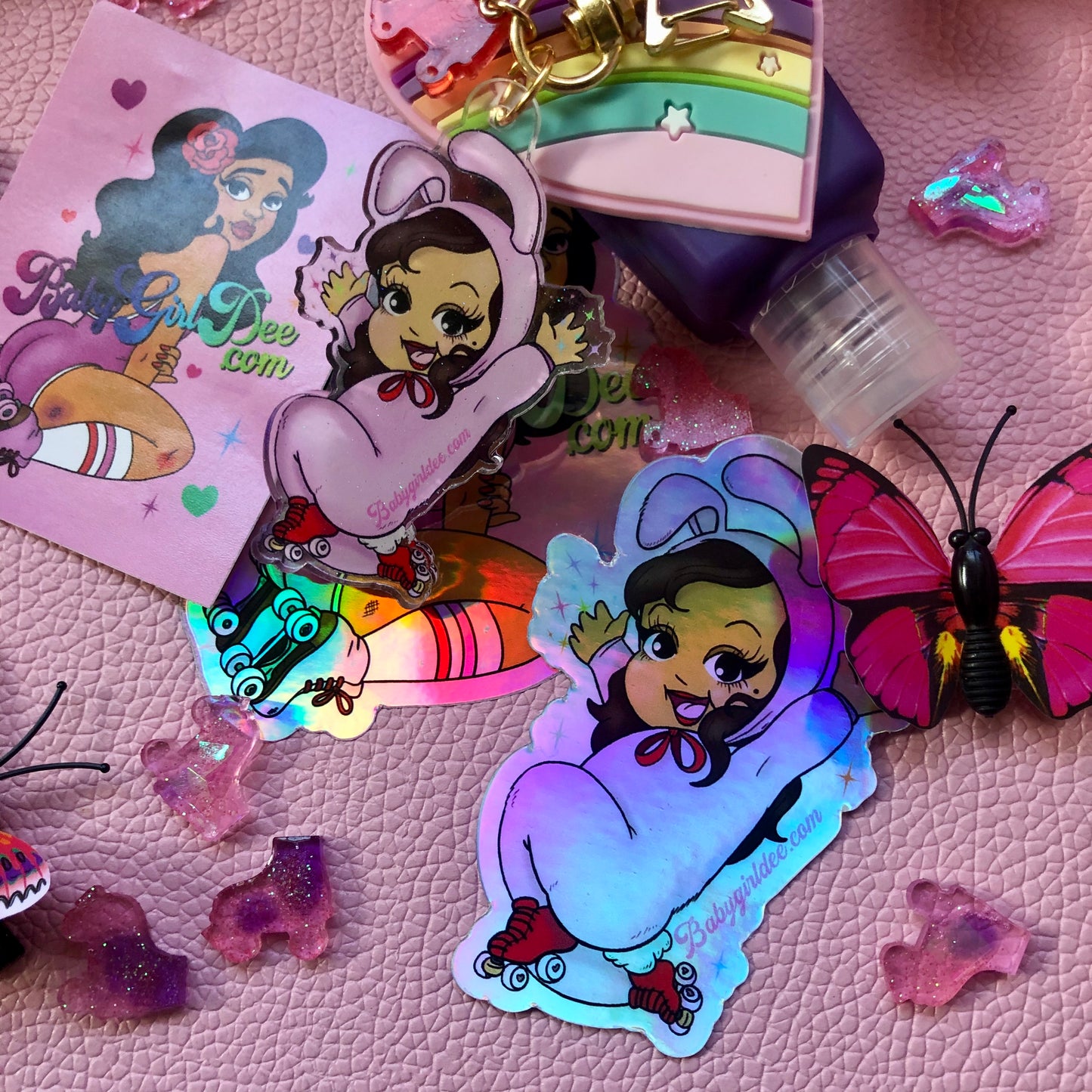 Roller Bunny Dee Keychain
