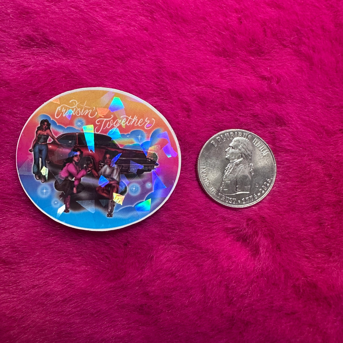 Cruisin' Together Glitter Sticker