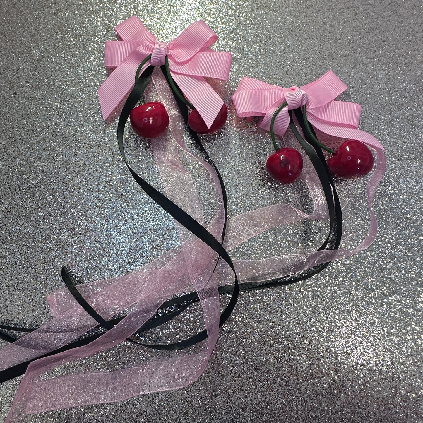 Pink & Black Cherry Bows