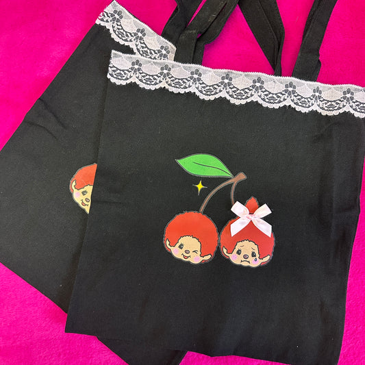 Cherry Monchhichi Tote Bag