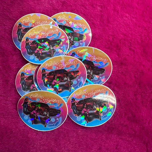 Cruisin' Together Glitter Sticker
