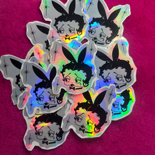 Holographic Playboy Betty Sticker