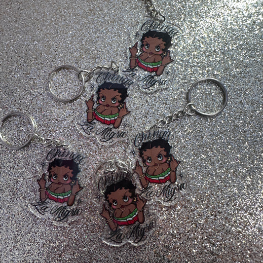 Chinga La Migra Betty Keychain
