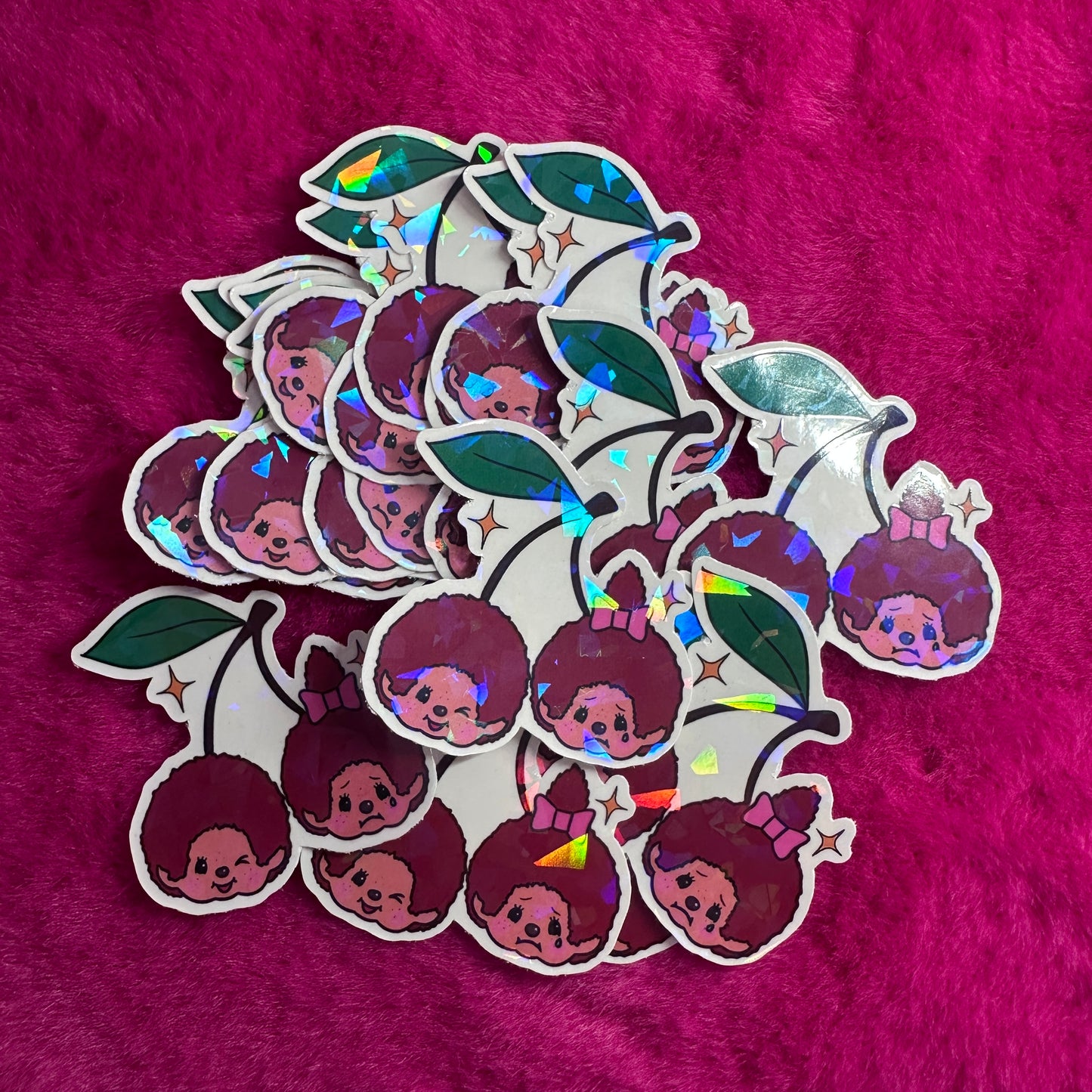 Cherry Monchhichi Sticker