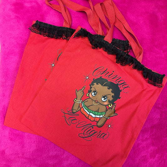 Chinga La Migra Red Tote