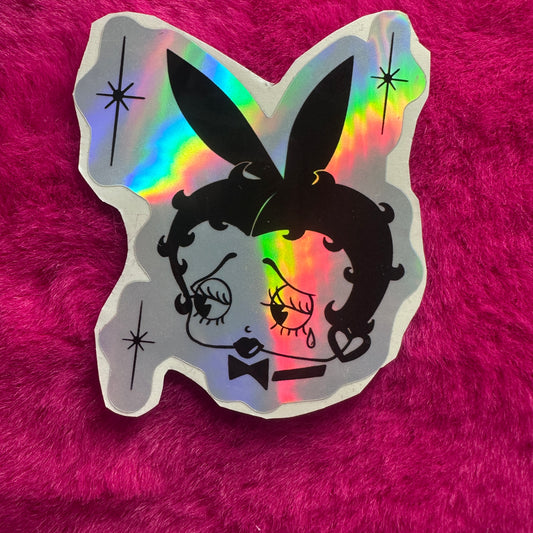 Holographic Playboy Betty Sticker