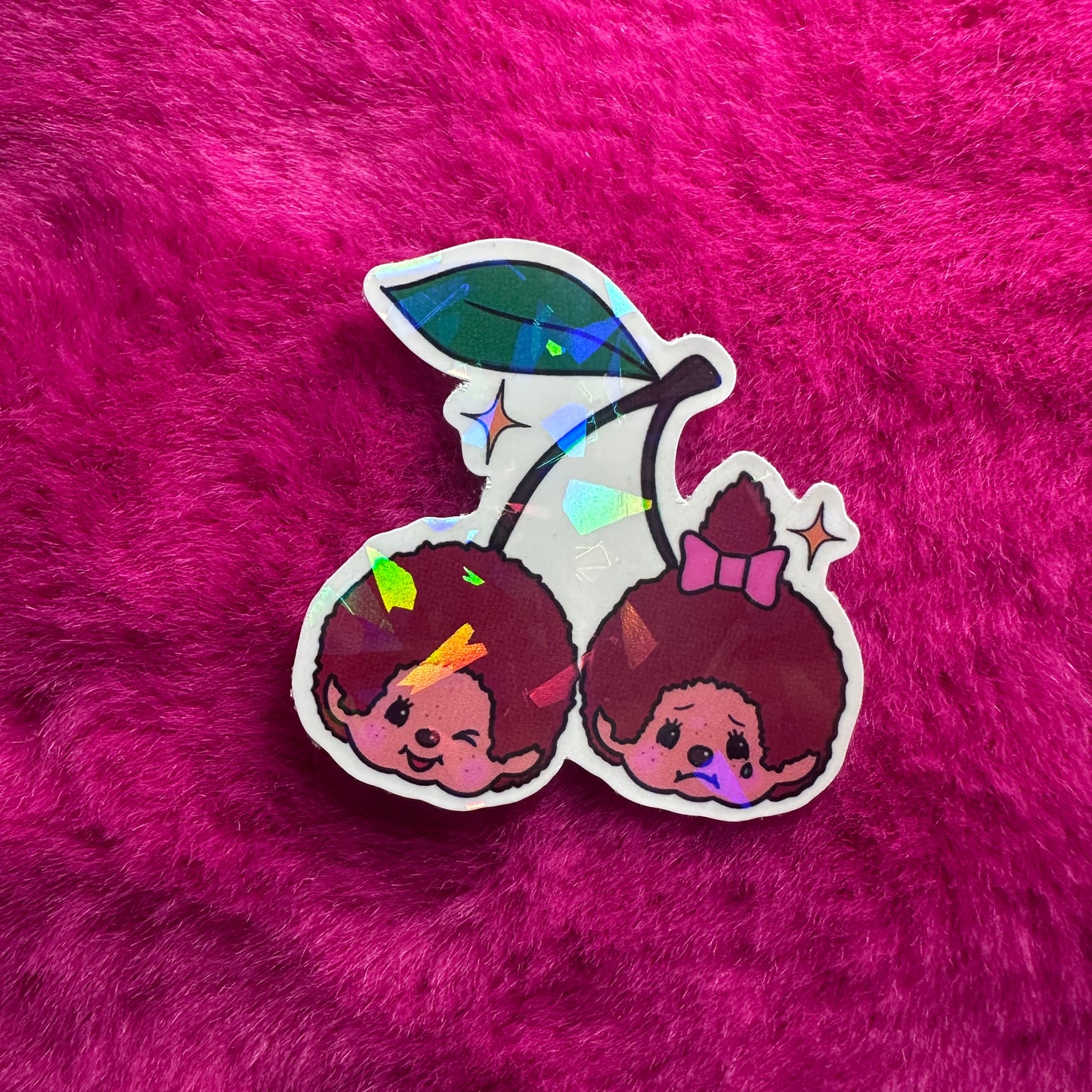 Cherry Monchhichi Sticker