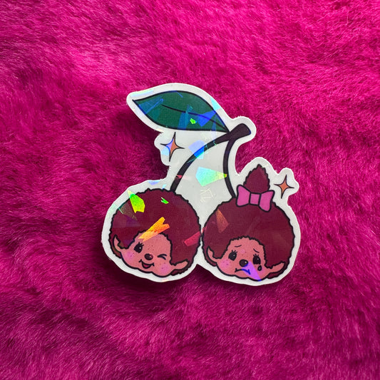 Cherry Monchhichi Sticker
