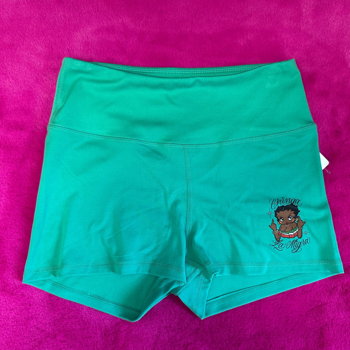 Green Chinga La Migra Shorts