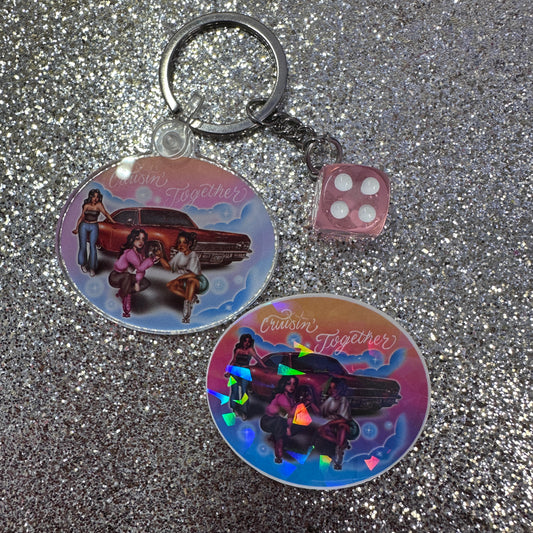 Cruisin’ Together Keychain & Sticker Set