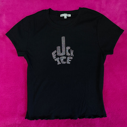 Rhinestone Fuck Ice Baby Tee