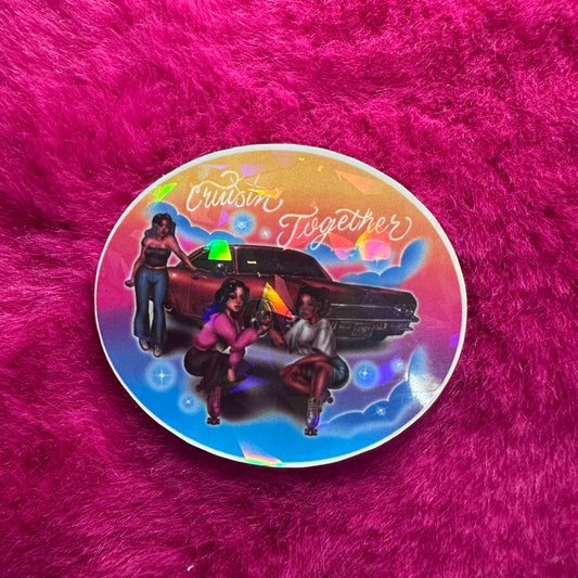 Cruisin' Together Glitter Sticker