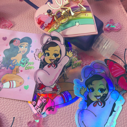 Roller Bunny Dee Keychain