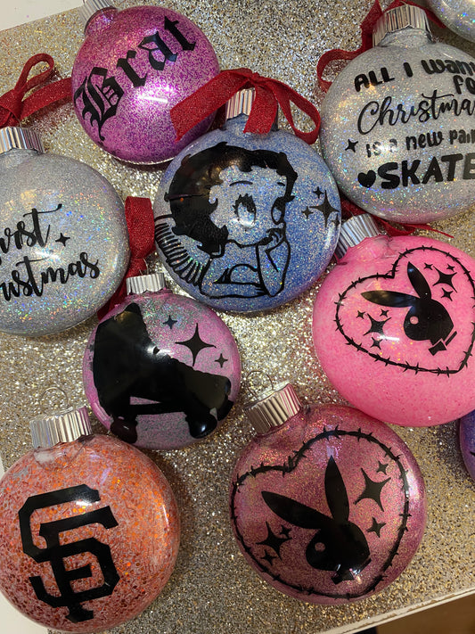 CUSTOM GLITTER ORNAMETS