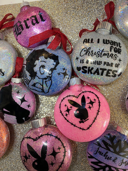 CUSTOM GLITTER ORNAMETS