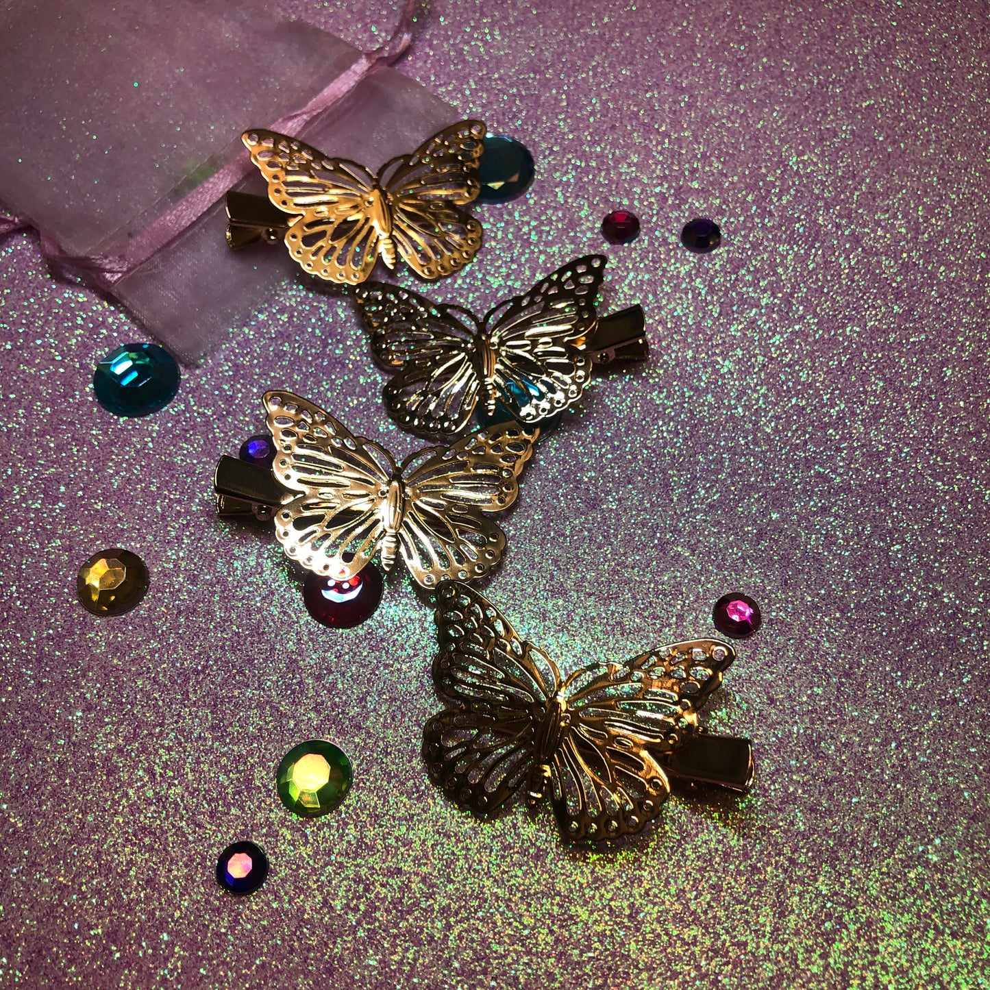 Gold Butterfly Clips